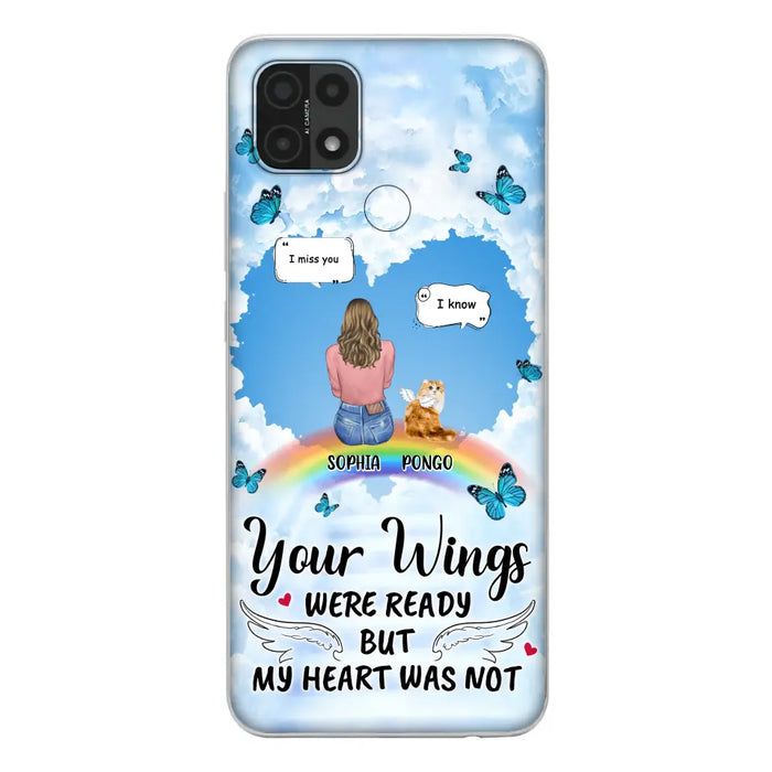 Personalized Memorial Pet Phone Case - Gift Idea For Dog/Cat/Rabbits Owners - Up to 3 Pets - Your Wings Were Ready But My Heart Was Not - Case For Oppo/Xiaomi/Huawei
