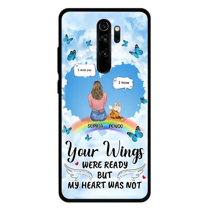 Personalized Memorial Pet Phone Case - Gift Idea For Dog/Cat/Rabbits Owners - Up to 3 Pets - Your Wings Were Ready But My Heart Was Not - Case For Oppo/Xiaomi/Huawei
