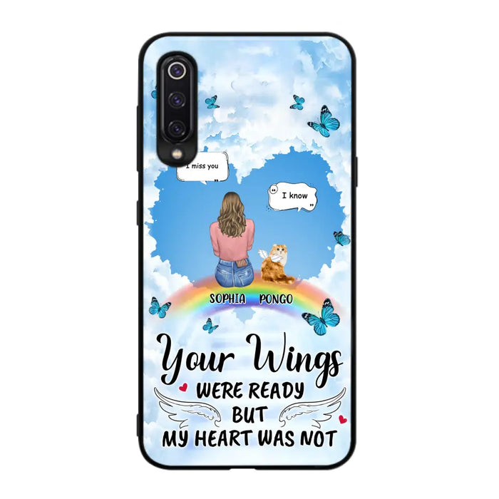 Personalized Memorial Pet Phone Case - Gift Idea For Dog/Cat/Rabbits Owners - Up to 3 Pets - Your Wings Were Ready But My Heart Was Not - Case For Oppo/Xiaomi/Huawei