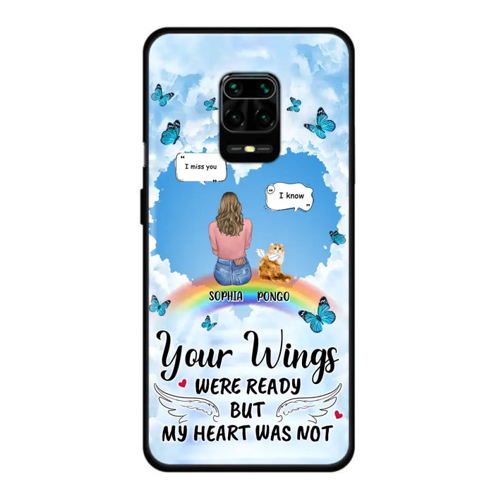 Personalized Memorial Pet Phone Case - Gift Idea For Dog/Cat/Rabbits Owners - Up to 3 Pets - Your Wings Were Ready But My Heart Was Not - Case For Oppo/Xiaomi/Huawei