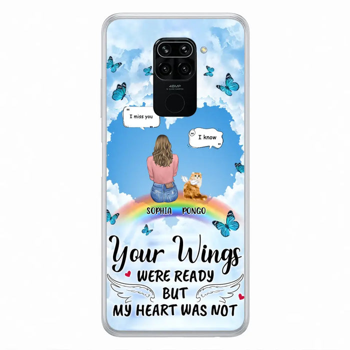 Personalized Memorial Pet Phone Case - Gift Idea For Dog/Cat/Rabbits Owners - Up to 3 Pets - Your Wings Were Ready But My Heart Was Not - Case For Oppo/Xiaomi/Huawei