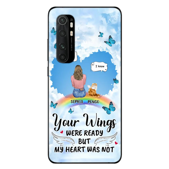 Personalized Memorial Pet Phone Case - Gift Idea For Dog/Cat/Rabbits Owners - Up to 3 Pets - Your Wings Were Ready But My Heart Was Not - Case For Oppo/Xiaomi/Huawei
