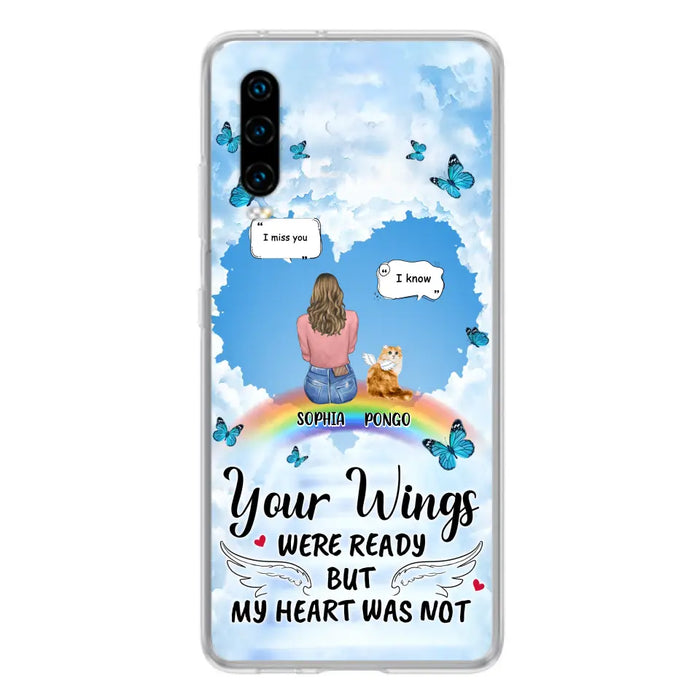 Personalized Memorial Pet Phone Case - Gift Idea For Dog/Cat/Rabbits Owners - Up to 3 Pets - Your Wings Were Ready But My Heart Was Not - Case For Oppo/Xiaomi/Huawei