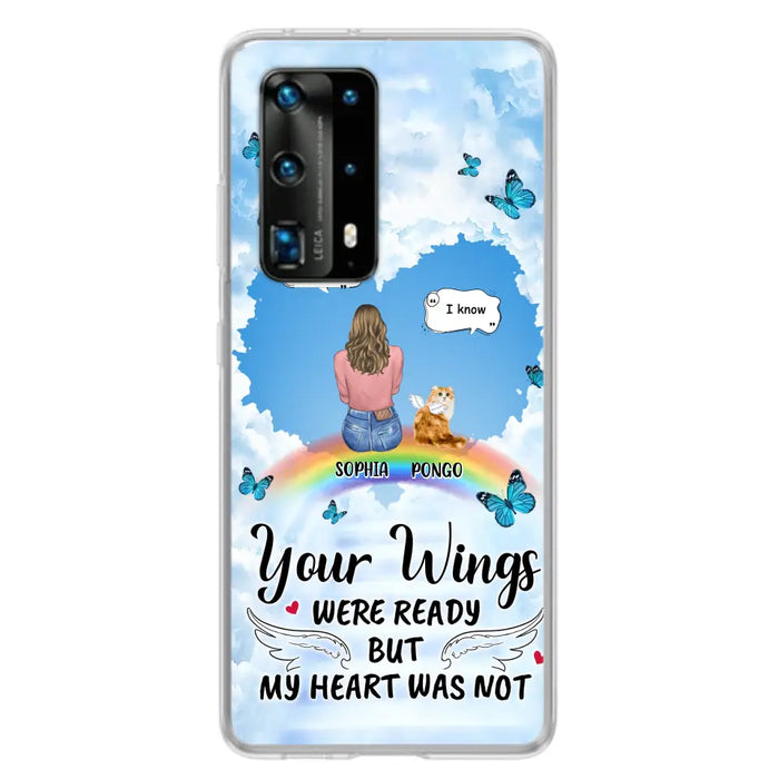 Personalized Memorial Pet Phone Case - Gift Idea For Dog/Cat/Rabbits Owners - Up to 3 Pets - Your Wings Were Ready But My Heart Was Not - Case For Oppo/Xiaomi/Huawei