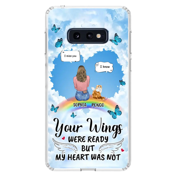Personalized Memorial Pet Phone Case - Gift Idea For Dog/Cat/Rabbits Owners - Up to 3 Pets - Your Wings Were Ready But My Heart Was Not - Case For iPhone/Samsung