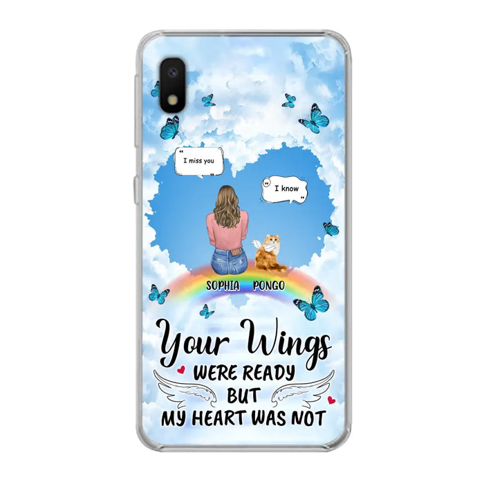 Personalized Memorial Pet Phone Case - Gift Idea For Dog/Cat/Rabbits Owners - Up to 3 Pets - Your Wings Were Ready But My Heart Was Not - Case For iPhone/Samsung