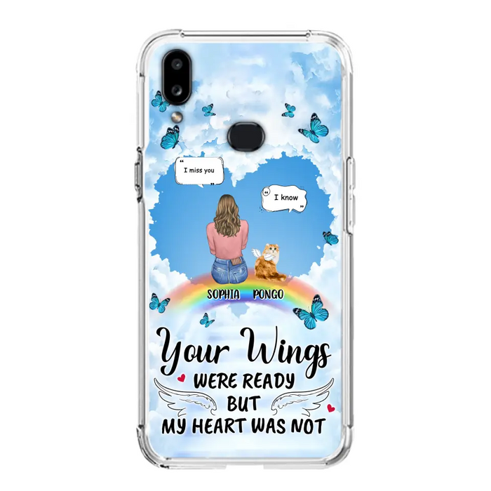 Personalized Memorial Pet Phone Case - Gift Idea For Dog/Cat/Rabbits Owners - Up to 3 Pets - Your Wings Were Ready But My Heart Was Not - Case For iPhone/Samsung