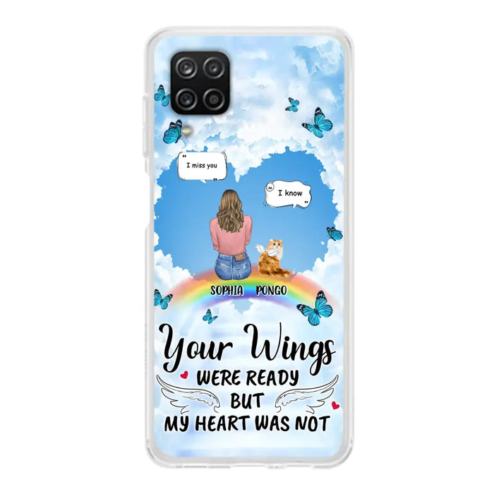Personalized Memorial Pet Phone Case - Gift Idea For Dog/Cat/Rabbits Owners - Up to 3 Pets - Your Wings Were Ready But My Heart Was Not - Case For iPhone/Samsung