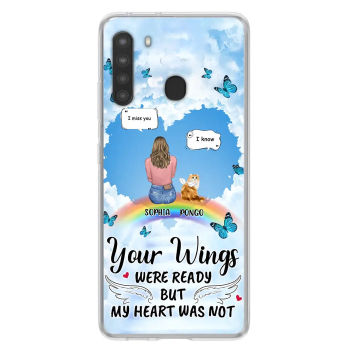 Personalized Memorial Pet Phone Case - Gift Idea For Dog/Cat/Rabbits Owners - Up to 3 Pets - Your Wings Were Ready But My Heart Was Not - Case For iPhone/Samsung