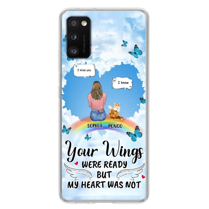 Personalized Memorial Pet Phone Case - Gift Idea For Dog/Cat/Rabbits Owners - Up to 3 Pets - Your Wings Were Ready But My Heart Was Not - Case For iPhone/Samsung