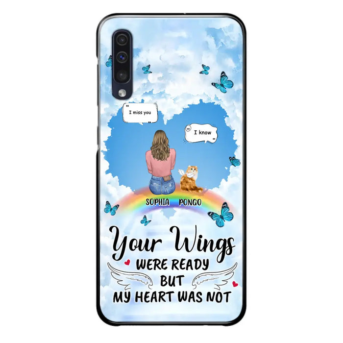 Personalized Memorial Pet Phone Case - Gift Idea For Dog/Cat/Rabbits Owners - Up to 3 Pets - Your Wings Were Ready But My Heart Was Not - Case For iPhone/Samsung