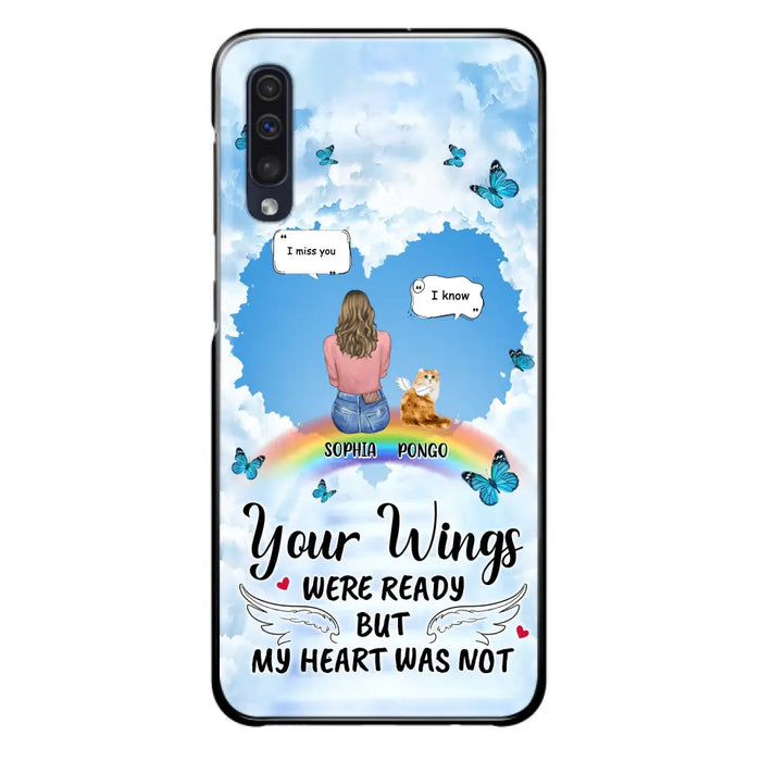 Personalized Memorial Pet Phone Case - Gift Idea For Dog/Cat/Rabbits Owners - Up to 3 Pets - Your Wings Were Ready But My Heart Was Not - Case For iPhone/Samsung