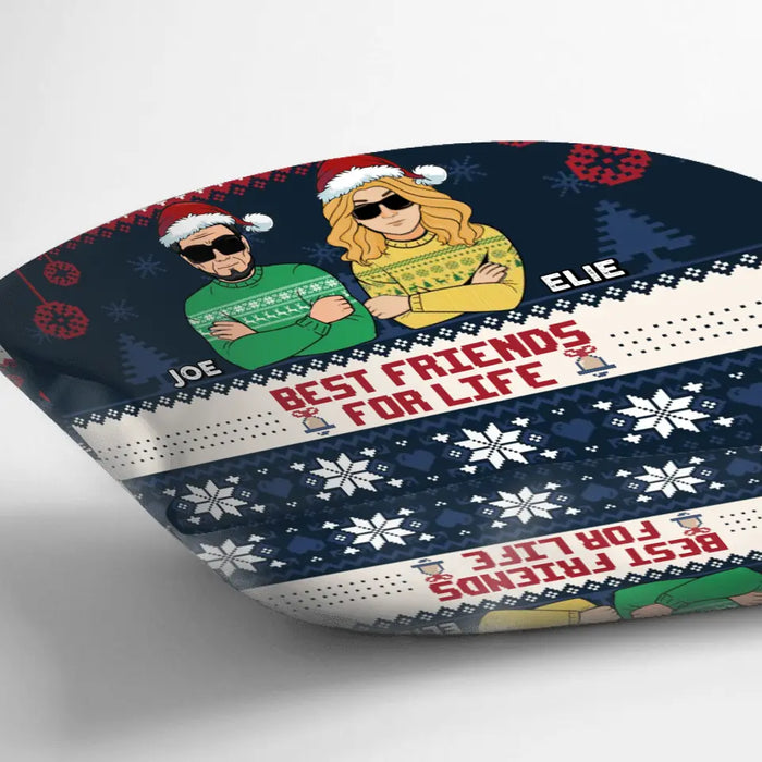 Personalized Christmas Father & Daughter Pillow Cover - Gift Idea For Daughter/Dad - Asshole Dad And Smartass Daughter Best Friends For Life