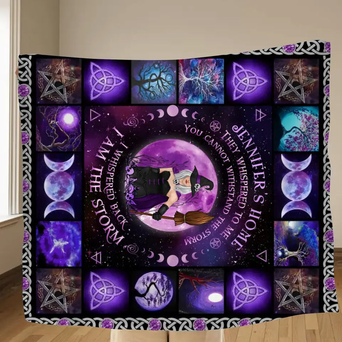 Personalized Witch Fleece Throw Blanket & Quilt - Halloween Gift Idea For Witch Lovers - I Am The Storm