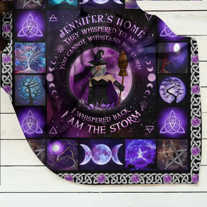 Personalized Witch Fleece Throw Blanket & Quilt - Halloween Gift Idea For Witch Lovers - I Am The Storm