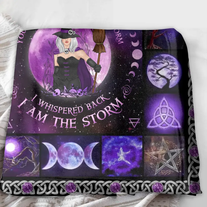 Personalized Witch Fleece Throw Blanket & Quilt - Halloween Gift Idea For Witch Lovers - I Am The Storm