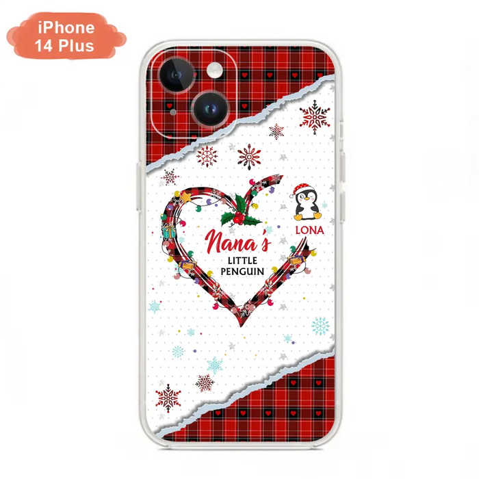 Personalized Christmas Nana Phone Case - Gift Idea For Grandma - Up to 10 Penguins -  Case For iPhone/Samsung