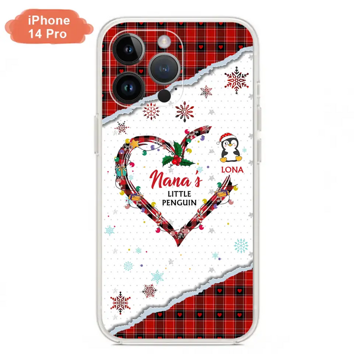 Personalized Christmas Nana Phone Case - Gift Idea For Grandma - Up to 10 Penguins -  Case For iPhone/Samsung