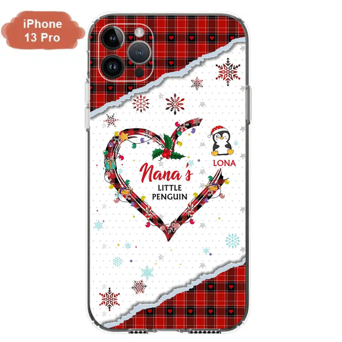 Personalized Christmas Nana Phone Case - Gift Idea For Grandma - Up to 10 Penguins -  Case For iPhone/Samsung