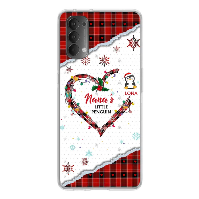 Personalized Christmas Nana Phone Case - Gift Idea For Grandma - Up to 10 Penguins - Case For Oppo/Xiaomi/Huawei