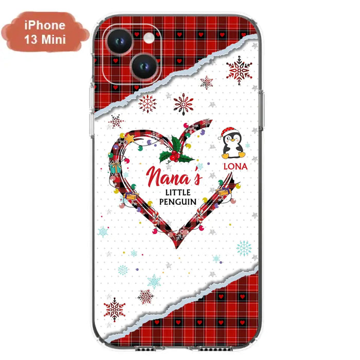 Personalized Christmas Nana Phone Case - Gift Idea For Grandma - Up to 10 Penguins -  Case For iPhone/Samsung