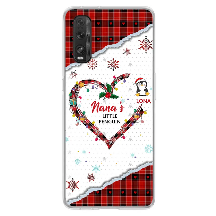Personalized Christmas Nana Phone Case - Gift Idea For Grandma - Up to 10 Penguins - Case For Oppo/Xiaomi/Huawei