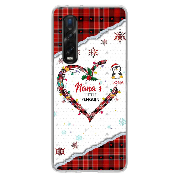 Personalized Christmas Nana Phone Case - Gift Idea For Grandma - Up to 10 Penguins - Case For Oppo/Xiaomi/Huawei