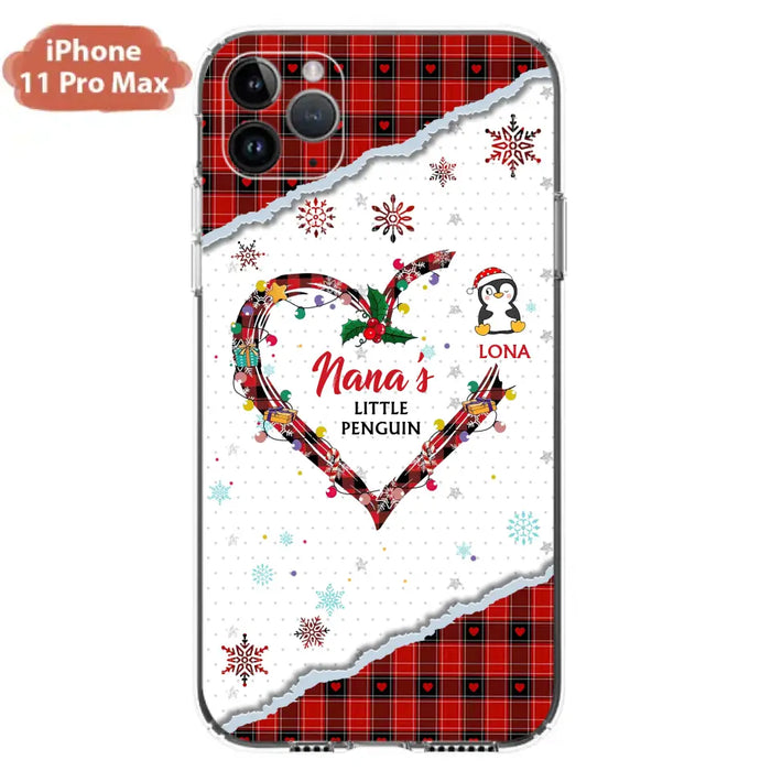 Personalized Christmas Nana Phone Case - Gift Idea For Grandma - Up to 10 Penguins -  Case For iPhone/Samsung