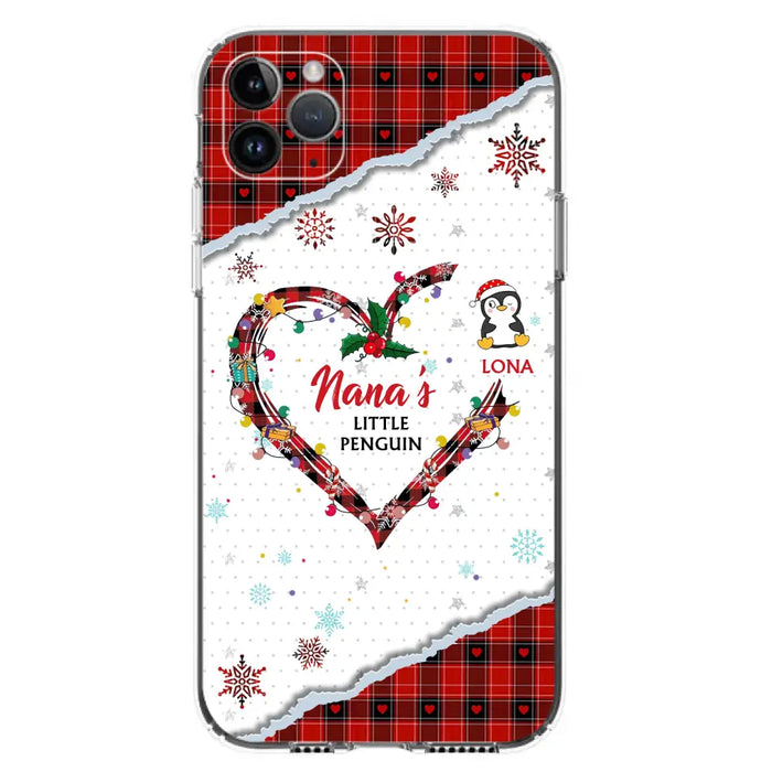 Personalized Christmas Nana Phone Case - Gift Idea For Grandma - Up to 10 Penguins -  Case For iPhone/Samsung