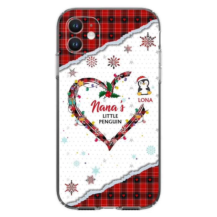 Personalized Christmas Nana Phone Case - Gift Idea For Grandma - Up to 10 Penguins -  Case For iPhone/Samsung