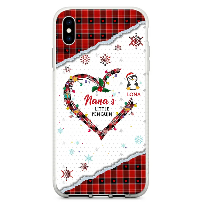 Personalized Christmas Nana Phone Case - Gift Idea For Grandma - Up to 10 Penguins -  Case For iPhone/Samsung