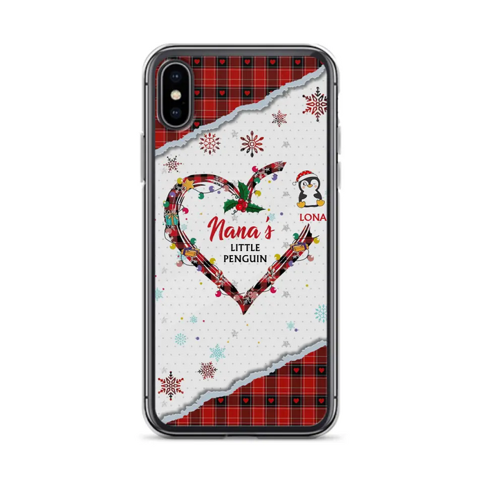 Personalized Christmas Nana Phone Case - Gift Idea For Grandma - Up to 10 Penguins -  Case For iPhone/Samsung