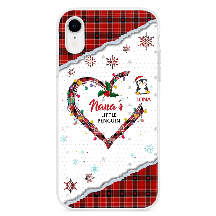 Personalized Christmas Nana Phone Case - Gift Idea For Grandma - Up to 10 Penguins -  Case For iPhone/Samsung