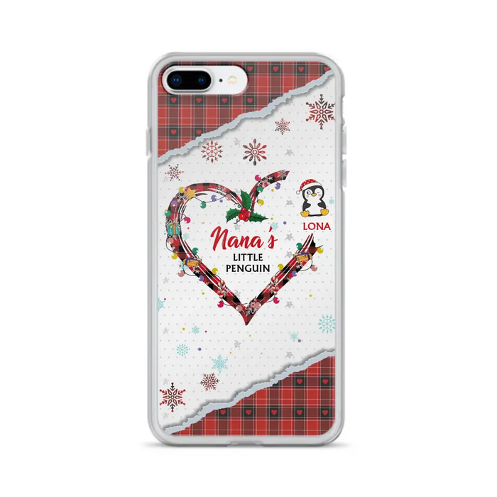 Personalized Christmas Nana Phone Case - Gift Idea For Grandma - Up to 10 Penguins -  Case For iPhone/Samsung
