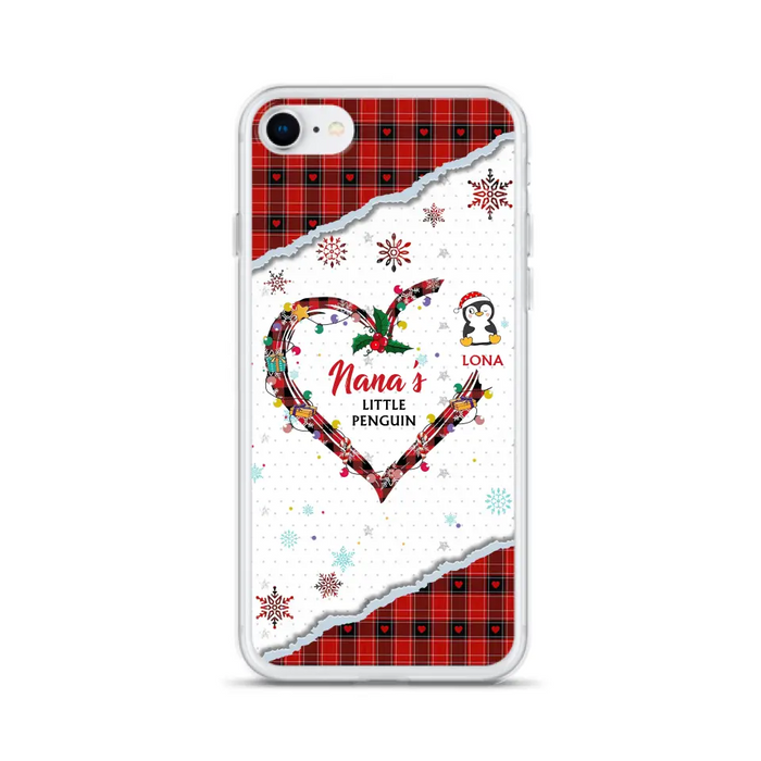 Personalized Christmas Nana Phone Case - Gift Idea For Grandma - Up to 10 Penguins -  Case For iPhone/Samsung