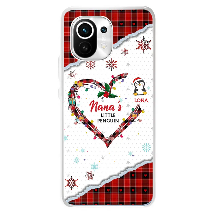 Personalized Christmas Nana Phone Case - Gift Idea For Grandma - Up to 10 Penguins - Case For Oppo/Xiaomi/Huawei