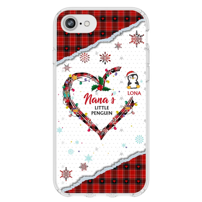 Personalized Christmas Nana Phone Case - Gift Idea For Grandma - Up to 10 Penguins -  Case For iPhone/Samsung