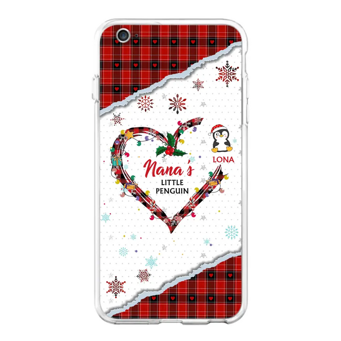 Personalized Christmas Nana Phone Case - Gift Idea For Grandma - Up to 10 Penguins -  Case For iPhone/Samsung