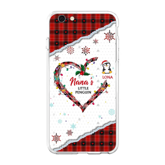 Personalized Christmas Nana Phone Case - Gift Idea For Grandma - Up to 10 Penguins -  Case For iPhone/Samsung