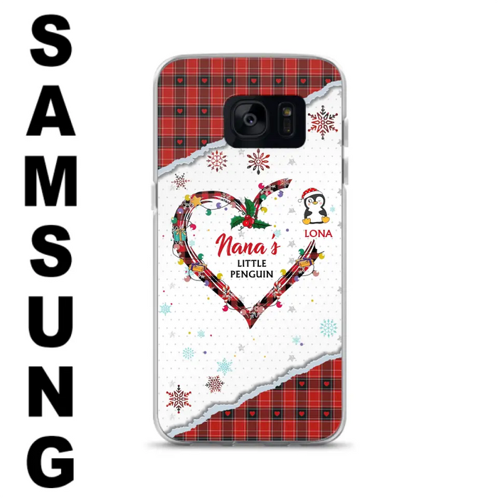 Personalized Christmas Nana Phone Case - Gift Idea For Grandma - Up to 10 Penguins -  Case For iPhone/Samsung