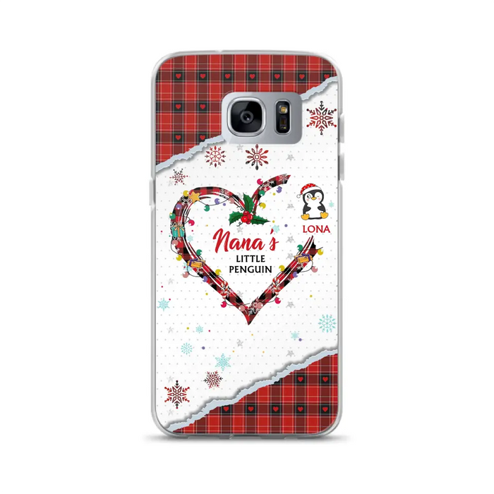 Personalized Christmas Nana Phone Case - Gift Idea For Grandma - Up to 10 Penguins -  Case For iPhone/Samsung