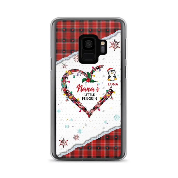 Personalized Christmas Nana Phone Case - Gift Idea For Grandma - Up to 10 Penguins -  Case For iPhone/Samsung