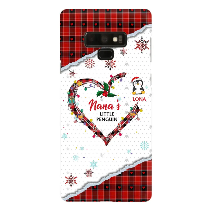 Personalized Christmas Nana Phone Case - Gift Idea For Grandma - Up to 10 Penguins -  Case For iPhone/Samsung