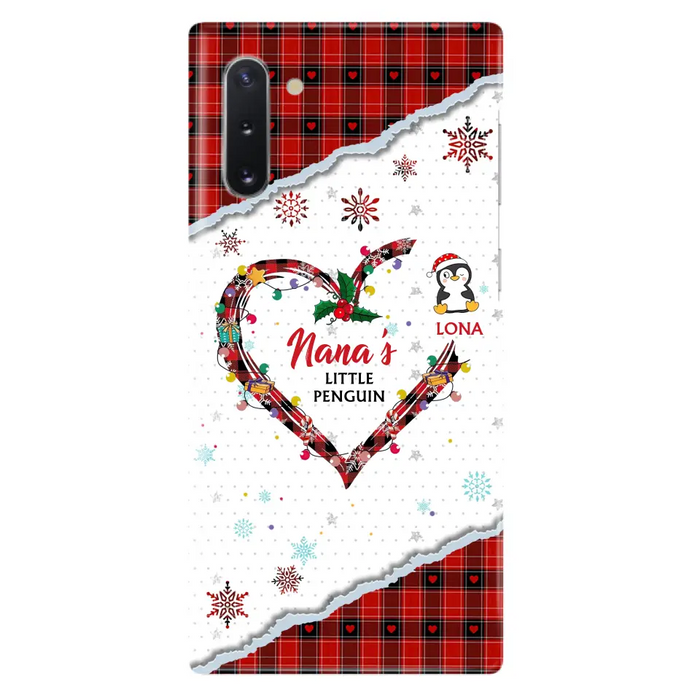 Personalized Christmas Nana Phone Case - Gift Idea For Grandma - Up to 10 Penguins -  Case For iPhone/Samsung