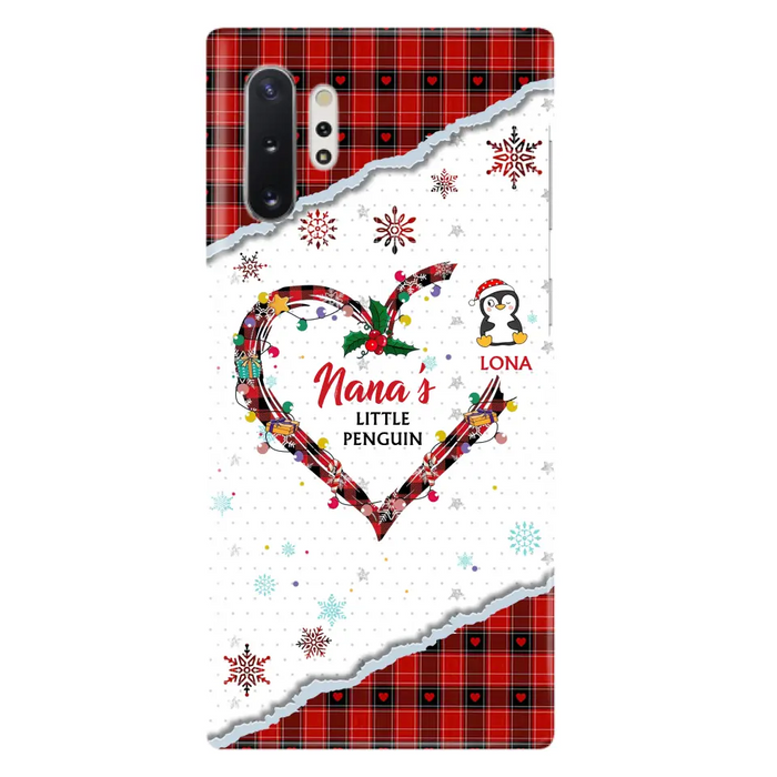 Personalized Christmas Nana Phone Case - Gift Idea For Grandma - Up to 10 Penguins -  Case For iPhone/Samsung