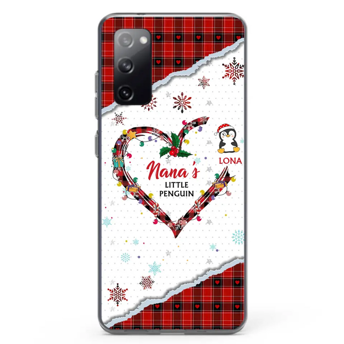 Personalized Christmas Nana Phone Case - Gift Idea For Grandma - Up to 10 Penguins -  Case For iPhone/Samsung