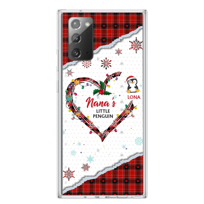 Personalized Christmas Nana Phone Case - Gift Idea For Grandma - Up to 10 Penguins -  Case For iPhone/Samsung