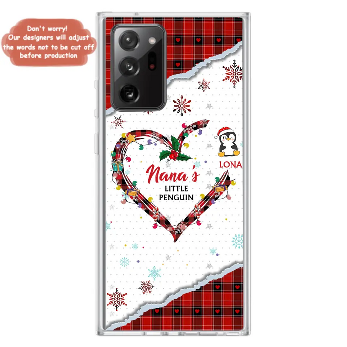 Personalized Christmas Nana Phone Case - Gift Idea For Grandma - Up to 10 Penguins -  Case For iPhone/Samsung