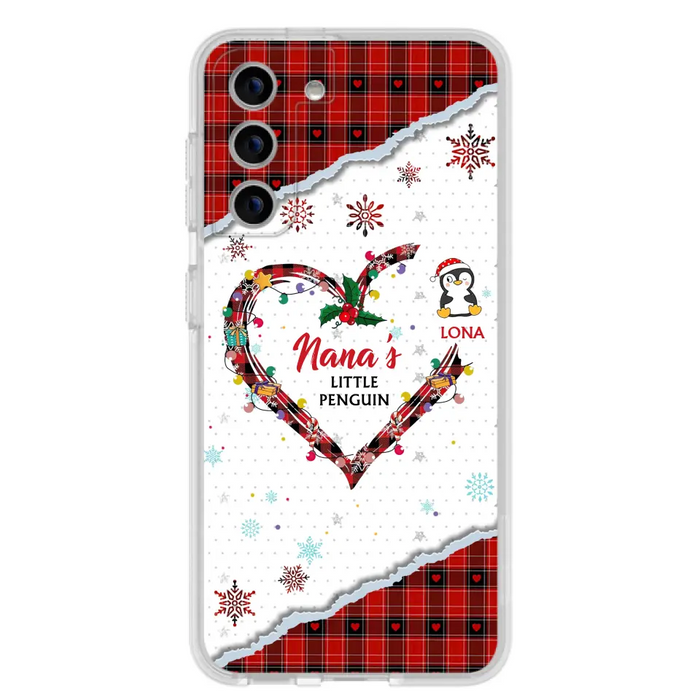 Personalized Christmas Nana Phone Case - Gift Idea For Grandma - Up to 10 Penguins -  Case For iPhone/Samsung