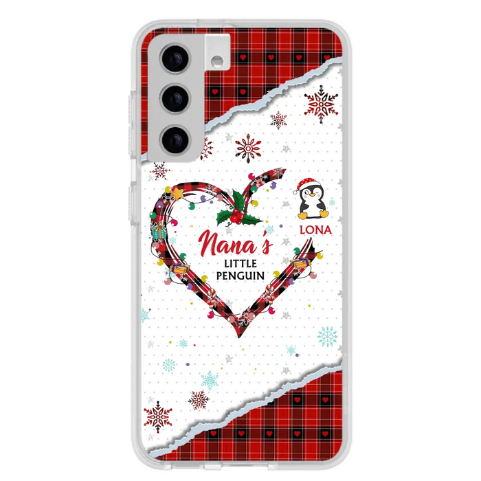 Personalized Christmas Nana Phone Case - Gift Idea For Grandma - Up to 10 Penguins -  Case For iPhone/Samsung